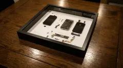 Iphone kunst art schilderij lijst luxe handgemakte apple frame zwarte lijst hout