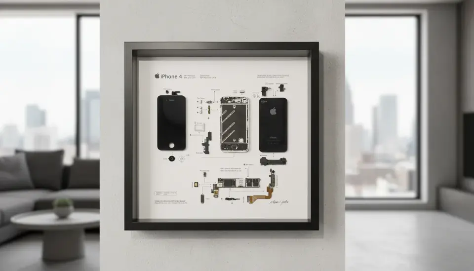 Iphone kunst art schilderij lijst luxe handgemakte apple frame